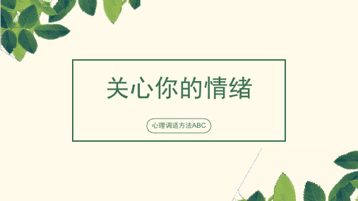 心理健康教育第4课心理调适方法ABC课件