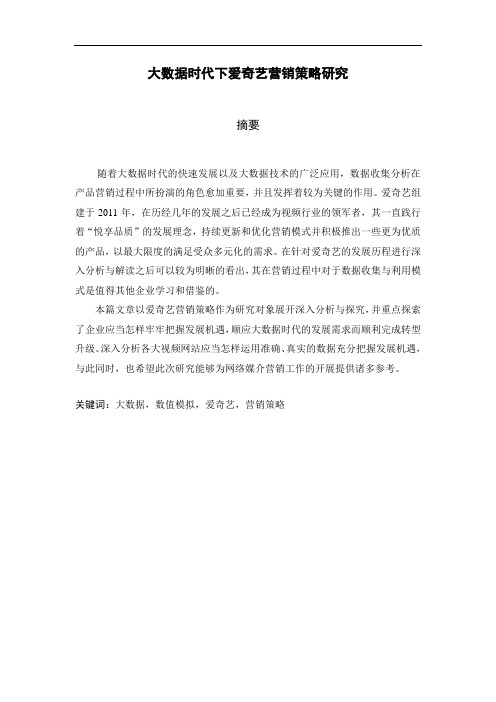 大数据时代下爱奇艺营销策略研究