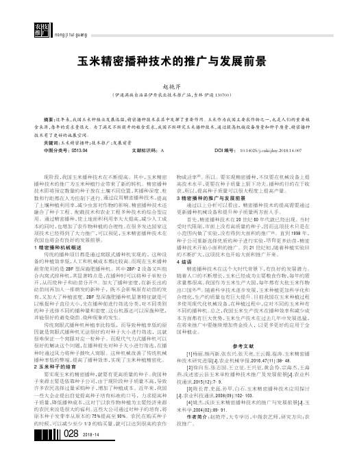 玉米精密播种技术的推广与发展前景