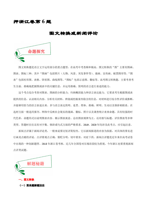 高考语文_押浙江卷第6题：图文转换或新闻评论(原卷版)