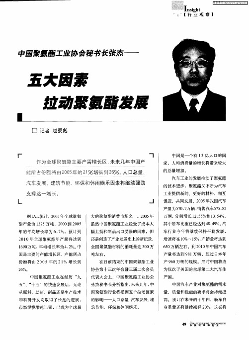 中国聚氨酯工业协会秘书长张杰——五大因素拉动聚氨酯发展