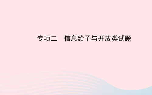 初中化学专项二信息给予与开放类试题课件(新版)新人教版
