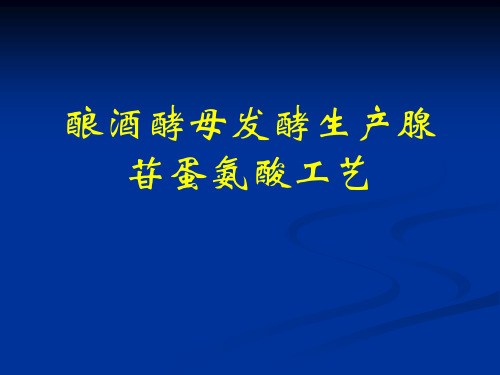 酿酒酵母发酵生产腺苷蛋氨酸工艺