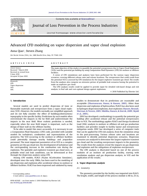 Advanced CFD modeling on vapor dispersion and vapor cloud explosion