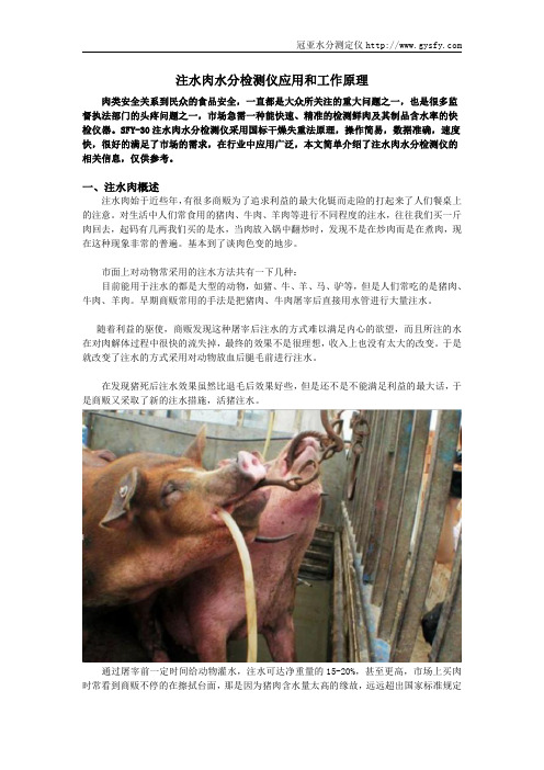 注水肉水分检测仪应用和工作原理