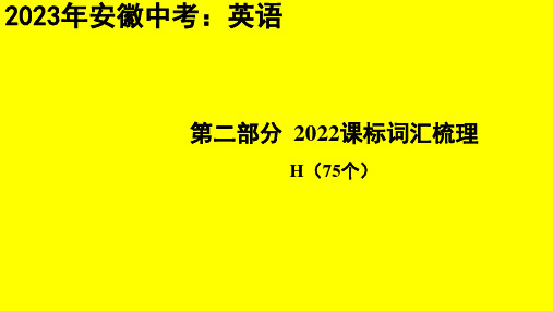 2023年安徽省中考英语专题总复习：词汇梳理H(75个)