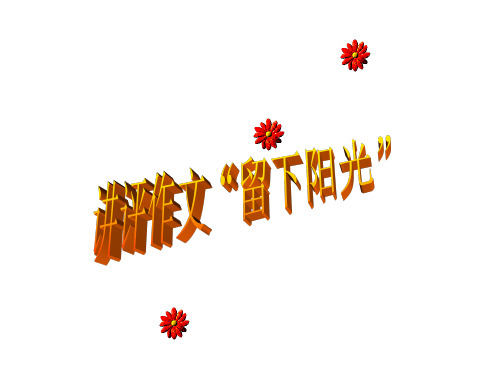 寓意型作文“留下阳光”