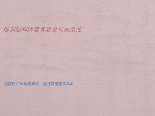 端到端网络服务质量感知系统ppt课件