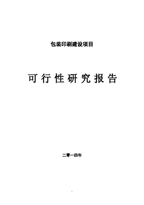 包装印刷建设项目可研报告