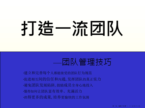 培训课件-打造一流团队