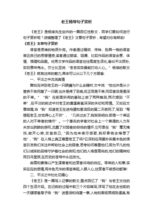 老王杨绛句子赏析