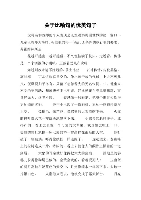 关于比喻句的优美句子