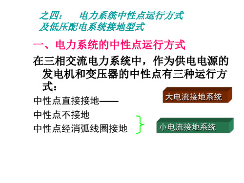 电力系统中性点运行方式