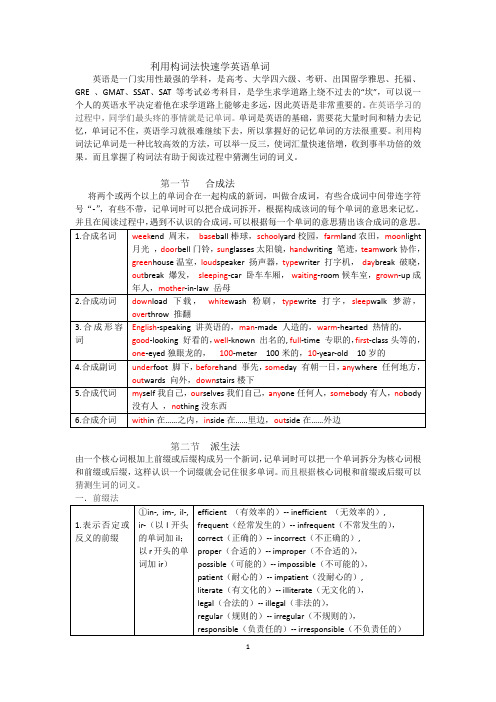 利用构词法快速学英语单词