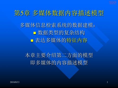 信息组织与检索 第五章-多媒体数据内容描述模型教材