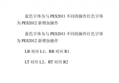 《实况足球2012》操作指南