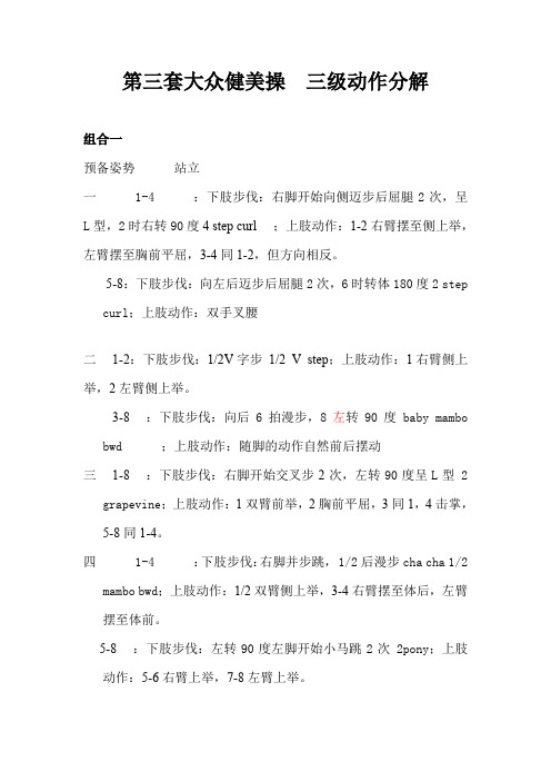第三套大众健美操三级动作分解