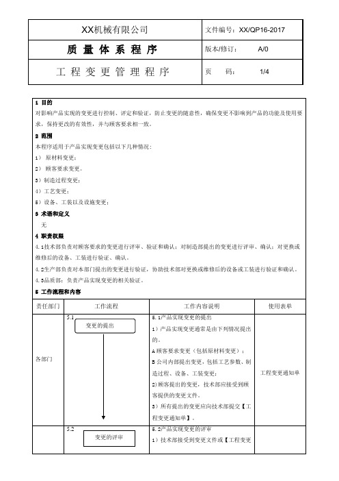 变更管理程序