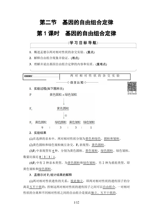2018年苏教版生物必修2 第3章 第2节 第1课时 基因的自由组合定律