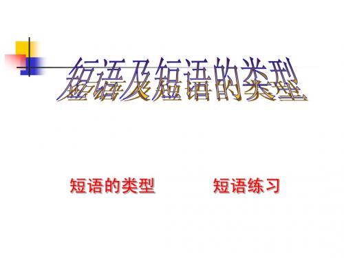 [名校联盟]北京市房山区周口店中学九年级语文复习课件：短语的类型