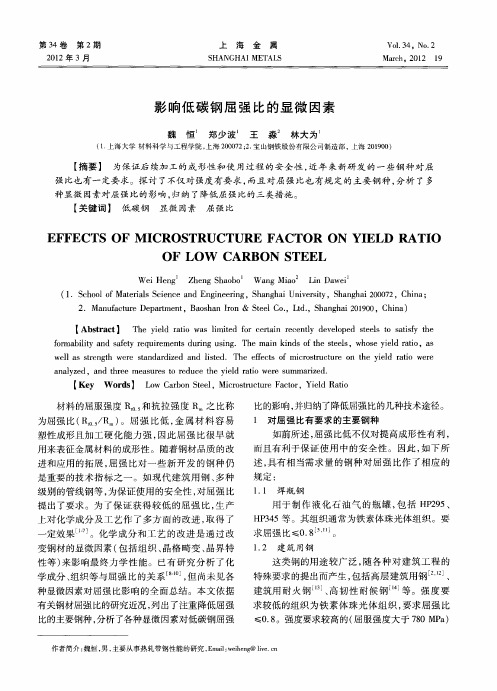 影响低碳钢屈强比的显微因素