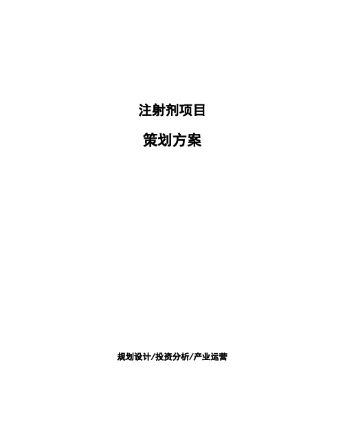 注射剂项目策划方案