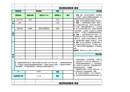 厨房标准化流程工具表(面食面点)