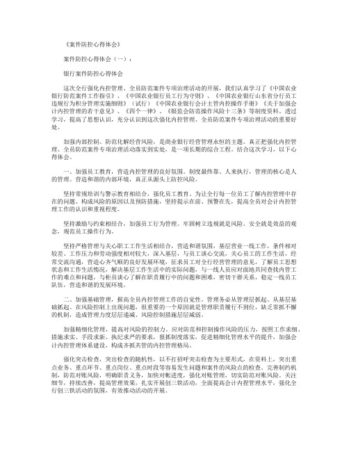 案件防控心得体会12篇