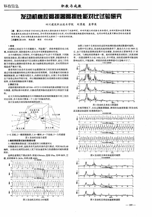 发动机橡胶隔振器隔振性能对比试验研究