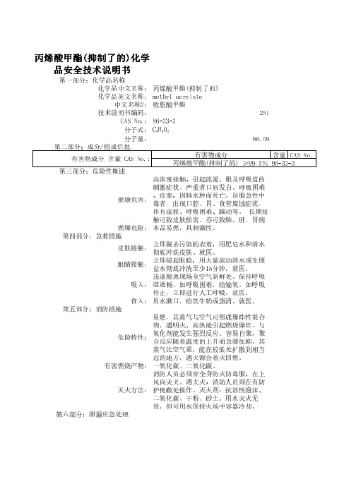丙烯酸甲酯(抑制了的)