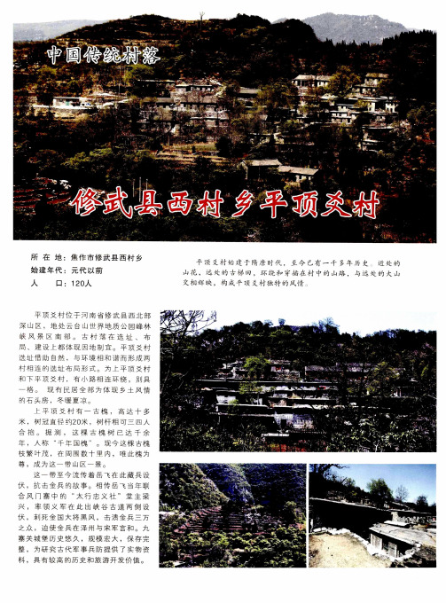 修武县西村乡平顶爻村