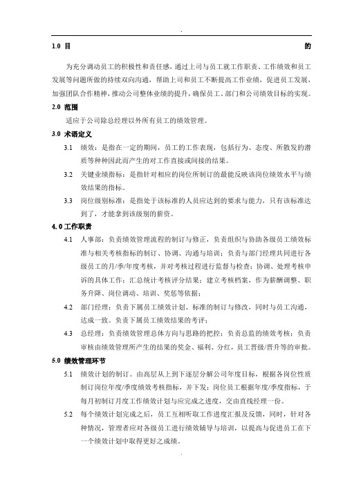 中小型IT公司绩效管理办法