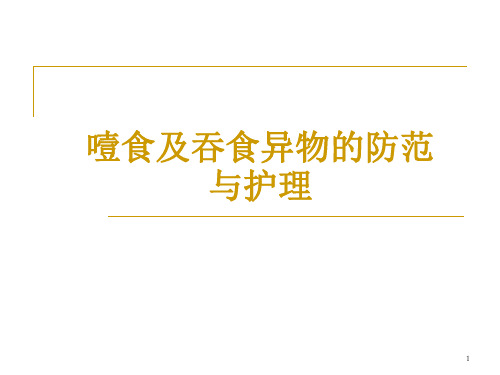 噎食及吞食异物的防范与护理.ppt