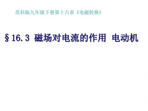 苏科版九下物理  16.3磁场对电流的作用电动机  课件  (共16张PPT)