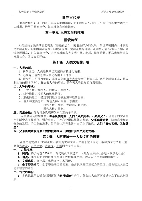 世界古代史知识梳理