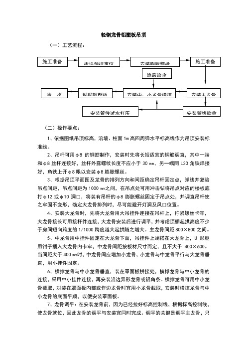轻钢龙骨铝塑板吊顶施工工艺