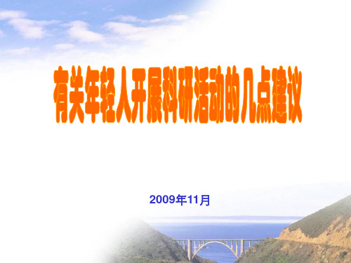 有关年轻人开展科研活动的几点建议PPT课件