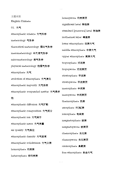 气象专业英语词汇
