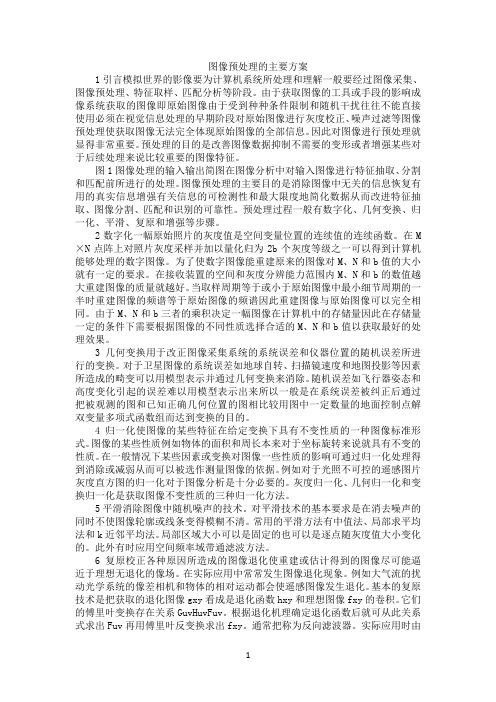图像预处理的主要方案