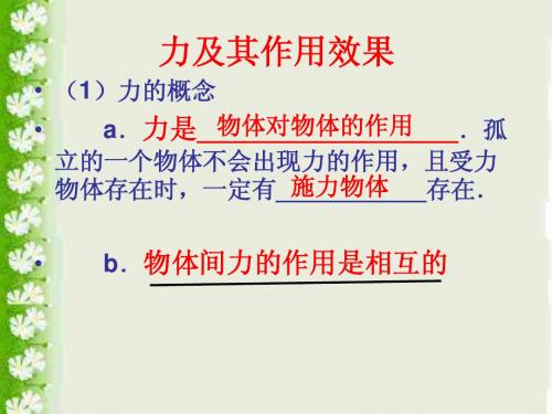 八年级物理下《力、力与运动的复习》