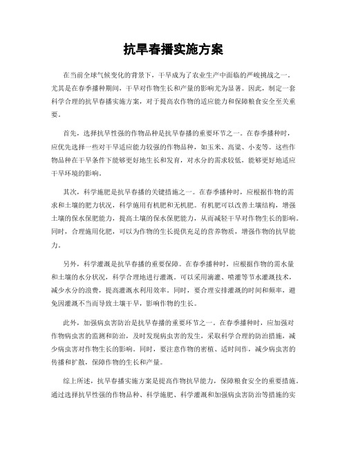 抗旱春播实施方案