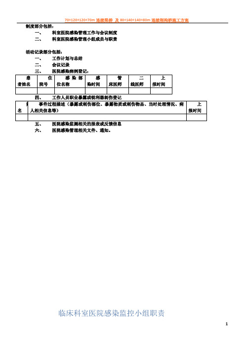 科室医院感染管理小组活动记录本