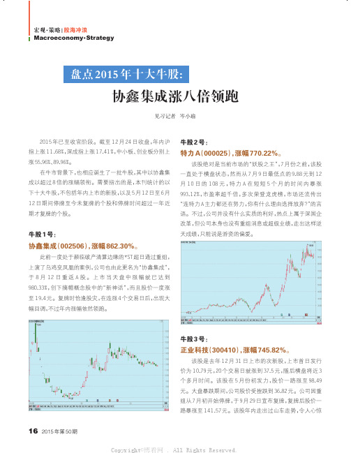 盘点2015年十大牛股