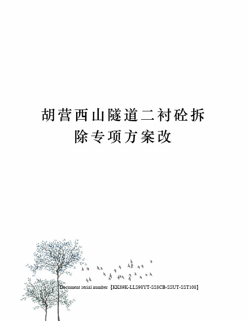 胡营西山隧道二衬砼拆除专项方案改