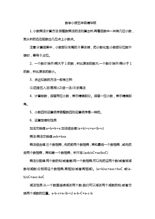 数学小报五年级精华版