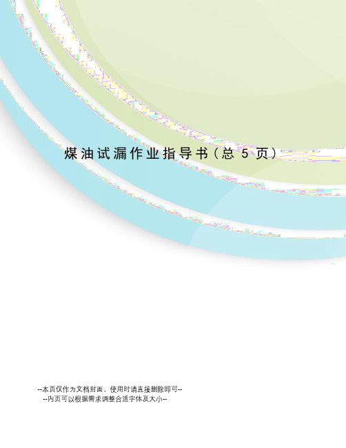 煤油试漏作业指导书