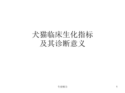 犬猫临床生化指标[业界研究]