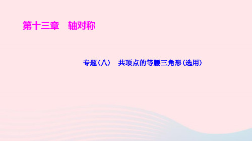 八年级数学上册第十三章轴对称专题(八)共顶点的等腰三角形(选用)ppt作业课件新版新人教版