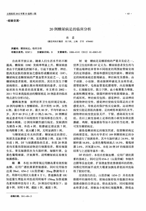 20例糖尿病足的临床分析
