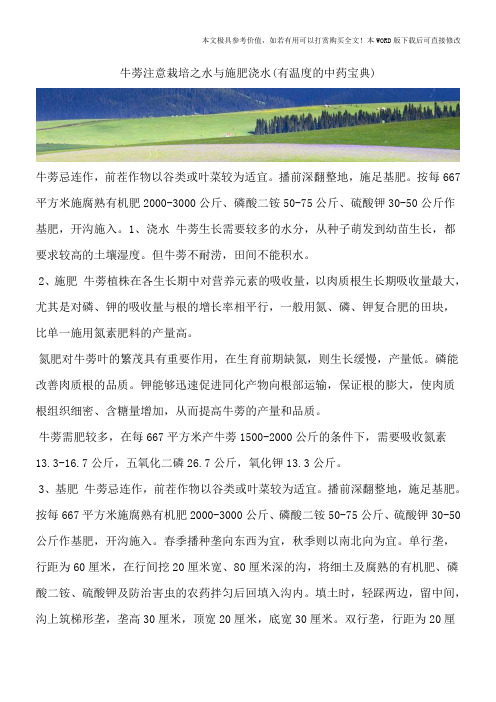 牛蒡注意栽培之水与施肥浇水(有温度的中药宝典)